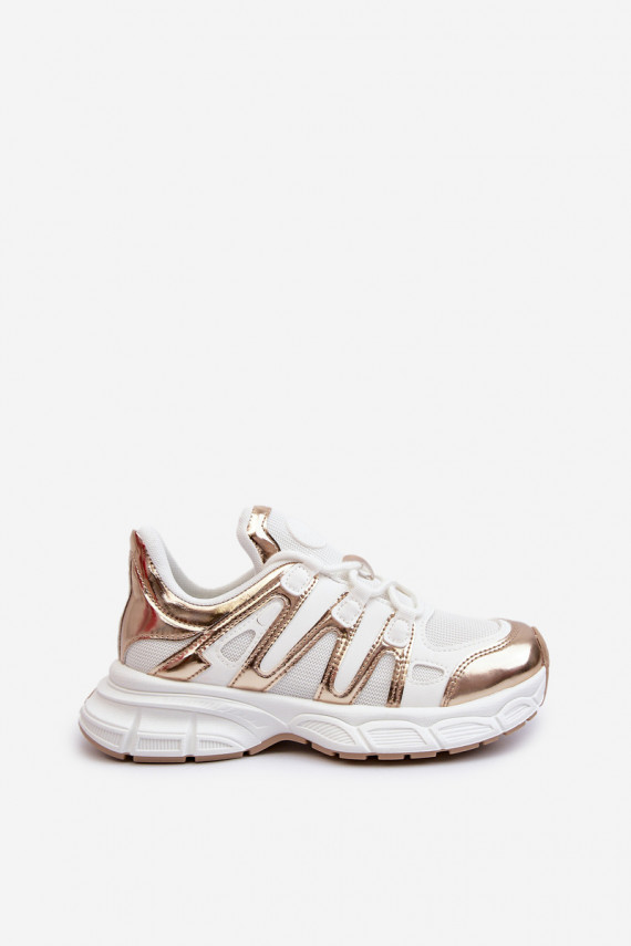 Sneakers modeļa apavi Sievišķīgs Baltas-Zelta krāsas Ahmani