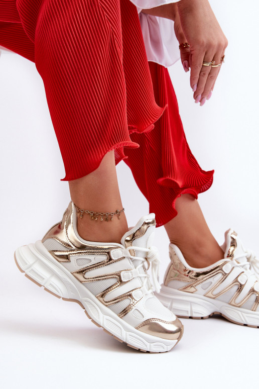 Sneakers modeļa apavi Sievišķīgs Baltas-Zelta krāsas Ahmani