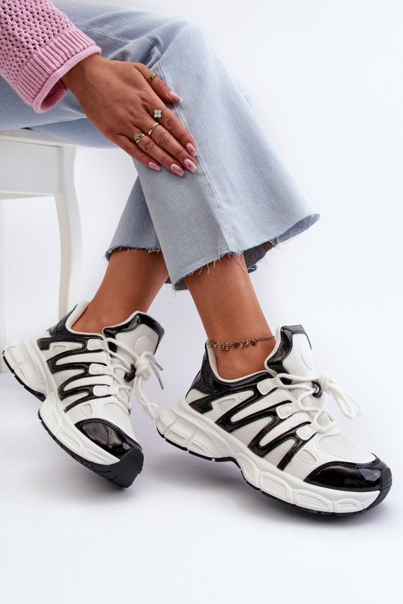 Sneakers modeļa apavi Sievišķīgs Baltas-melnas krāsas Ahmani