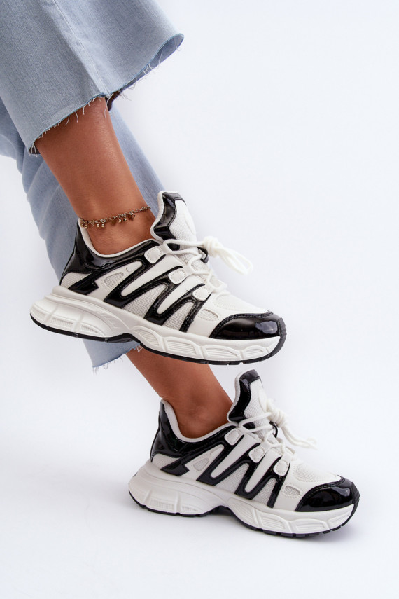 Sneakers modeļa apavi Sievišķīgs Baltas-melnas krāsas Ahmani