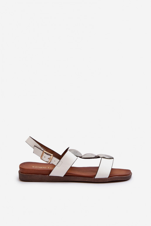 līdzenas zoles basenes ar skaistām detaļām Sergio Leone SK072H baltas krāsas
