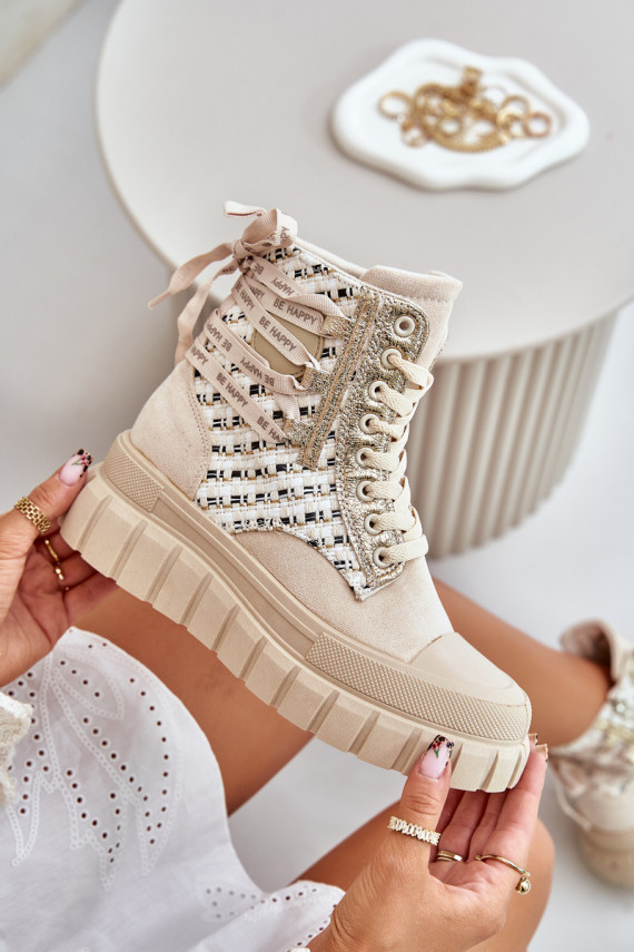 Gara auguma sieviešu puszābaki ar platformu Ziloņkaula krāsas Kernia