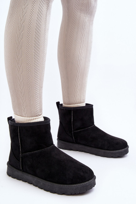 sniega apavi Sievišķīgs no eko zamšādasowe melnas krāsas Enranta