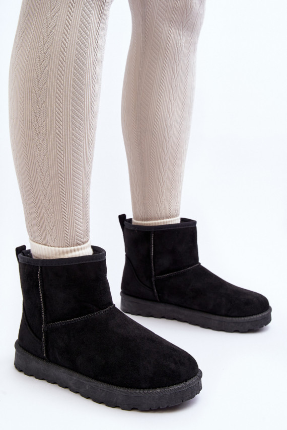 sniega apavi Sievišķīgs no eko zamšādasowe melnas krāsas Enranta