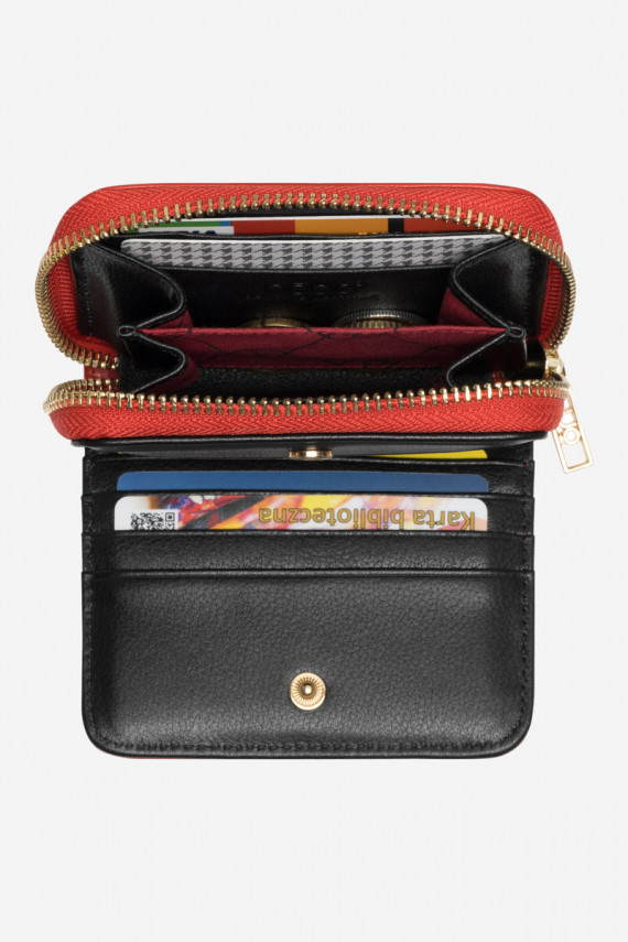 Sieviešu maks, izgatavots no dabīgās ādas sarkanā krāsā