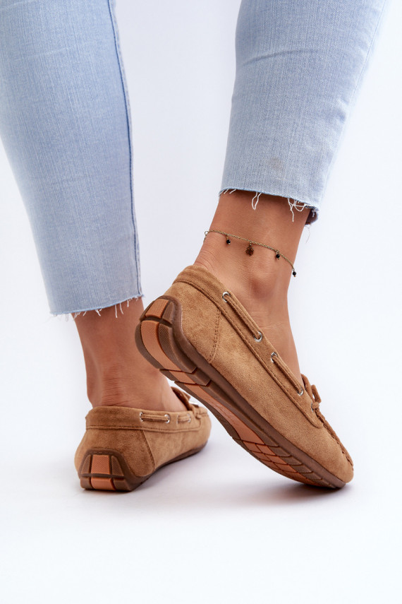 Eleganti zamšādas lauferi brūnas krāsas Si Passione