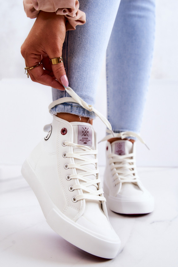 Sieviešu ikdienas apavi ar zābaku Cross Jeans baltā krāsā