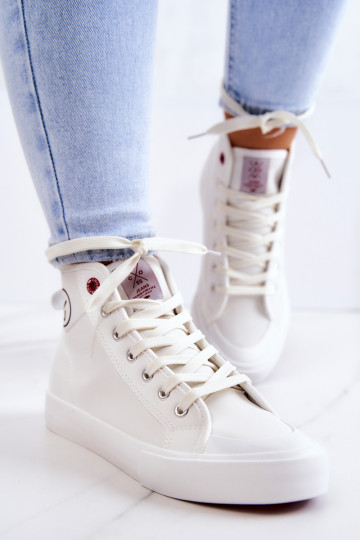 Sieviešu ikdienas apavi ar zābaku Cross Jeans baltā krāsā 2