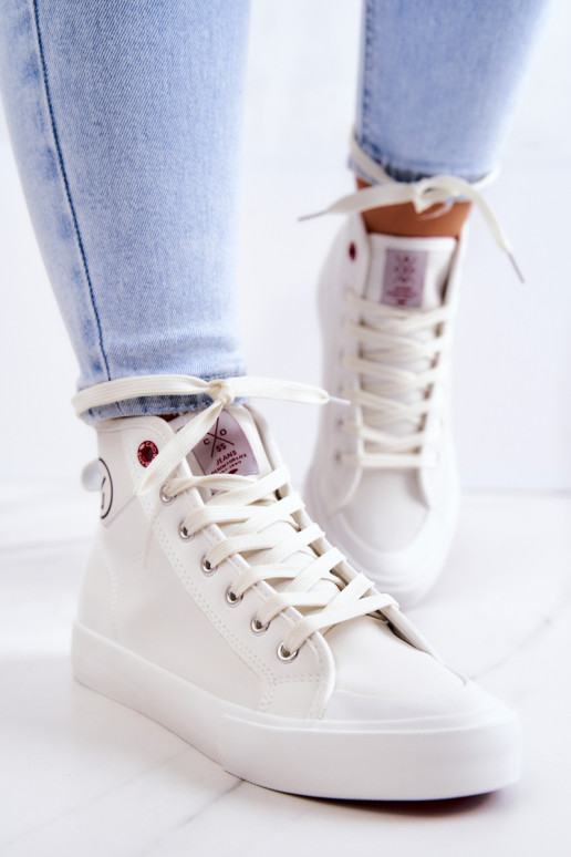 Sieviešu ikdienas apavi ar zābaku Cross Jeans baltā krāsā