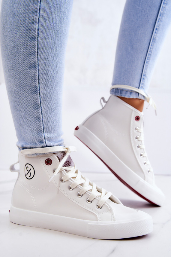 Sieviešu ikdienas apavi ar zābaku Cross Jeans baltā krāsā