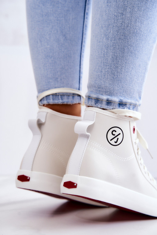 Sieviešu ikdienas apavi ar zābaku Cross Jeans baltā krāsā