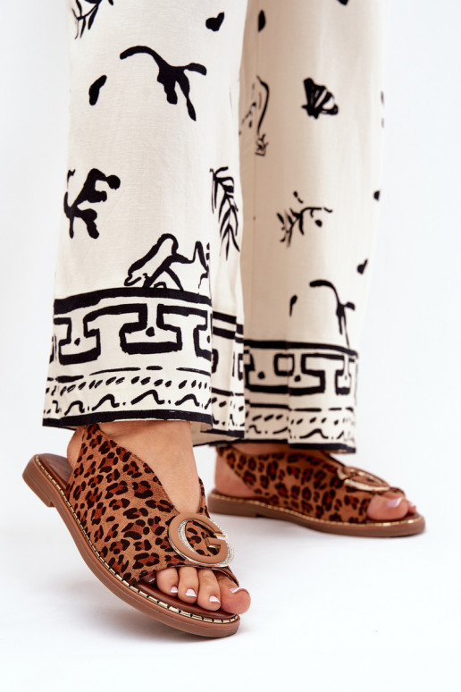 līdzenas zoles basenes ar ornamentiem ar leoparda kažokādas rakstu brūnas krāsas Haliones