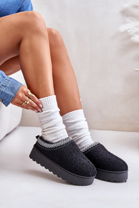 sniega apavi Sievišķīgs ar platformu Z Haftem melnas krāsas Tirissa