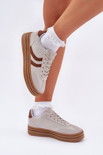 Stilīgs Sneakers modeļa apavi ar platformu Pelēkas krāsas Doriwa 2