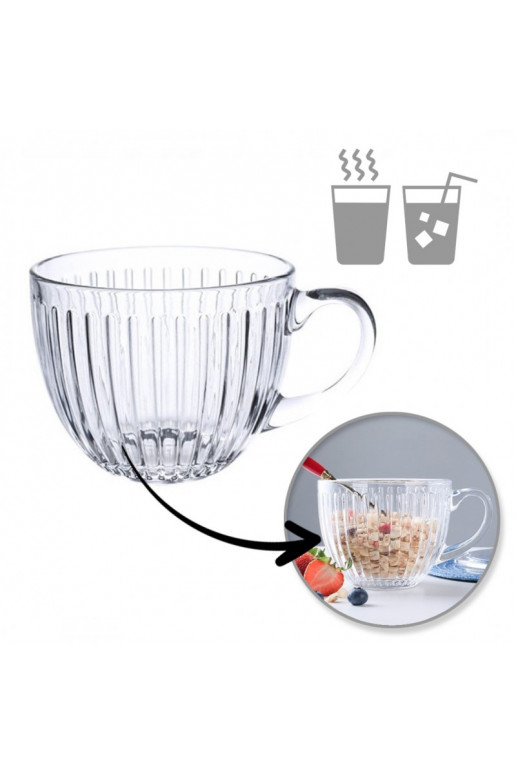 Filiżanka szklanka ryflowana duża 460 ml 1gab. SZK152