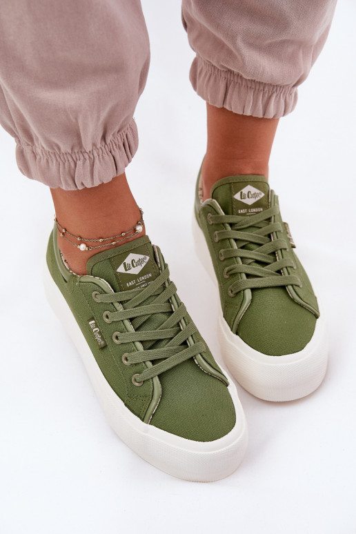 sieviešu puszābaki ar platformu Lee Cooper LCW-25-31-3449L Zaļas krāsas