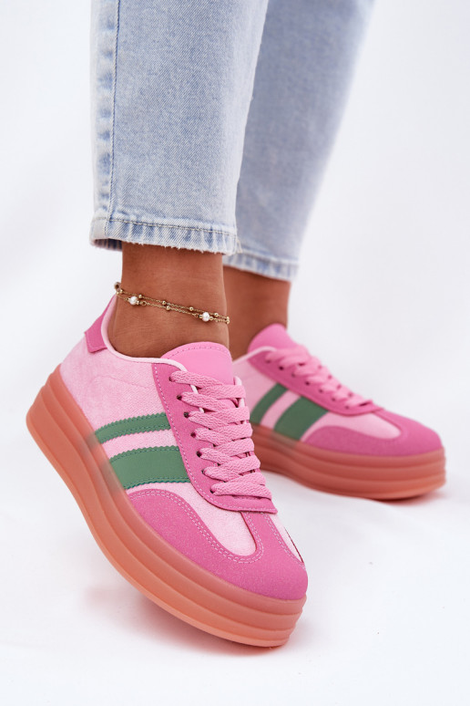 Zems Sneakers modeļa apavi ar platformu Rozā krāsas Ovivene