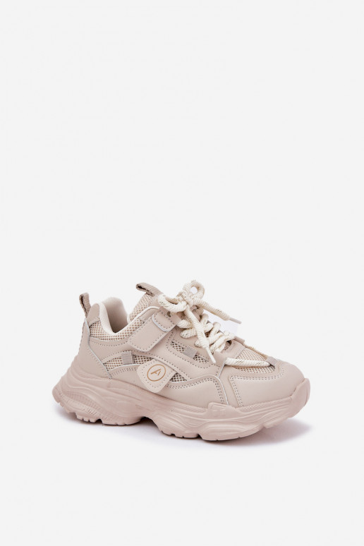 Sneakers modeļa apavi Bērnu apavi ar platformu smilšu krāsas Hanomess
