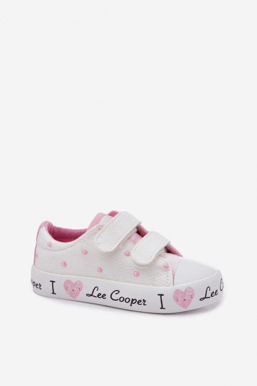 brīvā laika apavi Bērnu ar lipīgām aizdarēm Lee Cooper LCW-25-02-3264K baltas krāsas