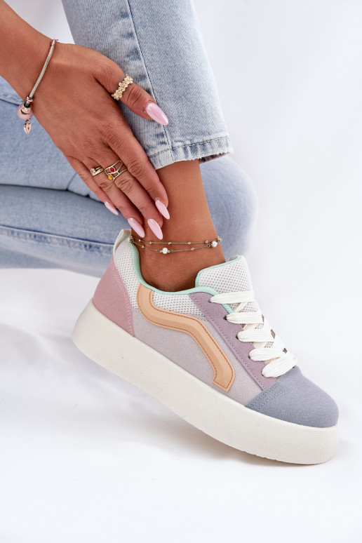 Sneakers modeļa apavi Sievišķīgs ar platformu Dažādu krāsu Tellnira