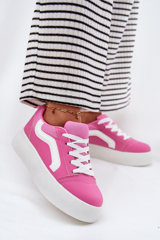 Sneakers modeļa apavi Sievišķīgs ar platformu rozā krāsas Tellnira