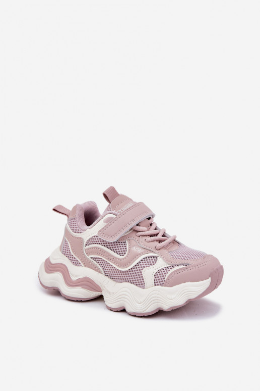 Sneakers modeļa apavi Bērnu apavi ar masīvu zoli Rozā krāsas Lianees