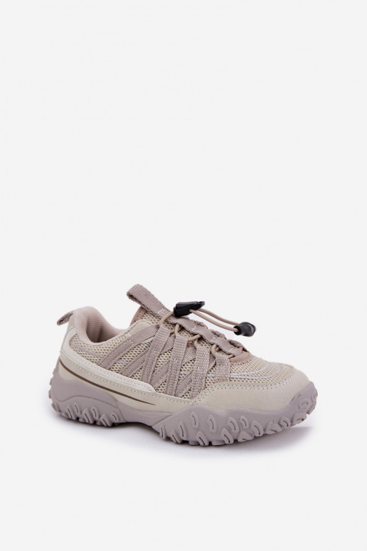 Sneakers modeļa apavi Bērnu apavi ar elastīgu aizdari Ziloņkaula krāsas Nanelita