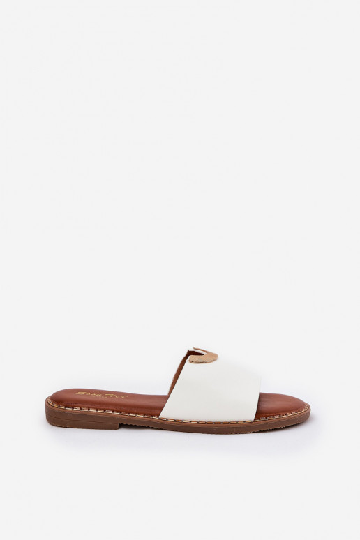 sieviešu čības Eko Āda Ar dekorācijāmi Detalami baltas krāsas Mevith