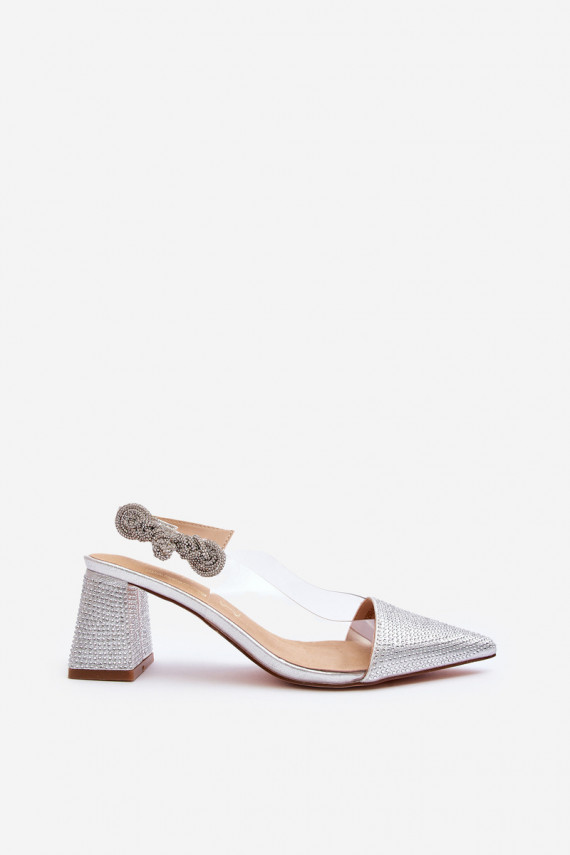 Eleganta stila Kurpes Apavi ar spicu purngalu D&A MR91292-1 Sudraba krāsas