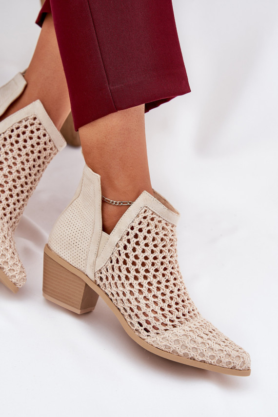 Zābaki Sievišķīgs ar papēdi Ar izgriezumiemI Plecionką Ziloņkaula krāsas Tulifedi