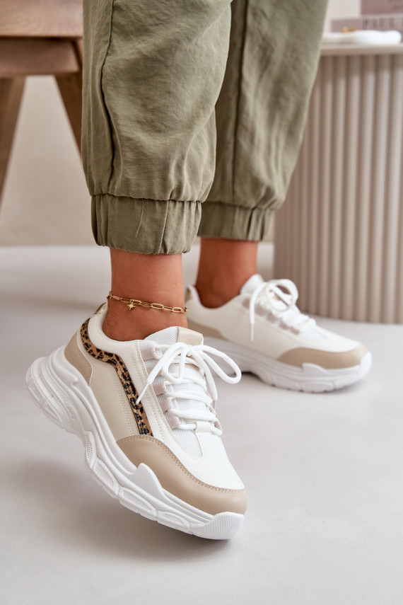 Sneakers modeļa apavi sporta apavi Sievišķīgs ar masīvu zoli smilšu krāsas Lerila