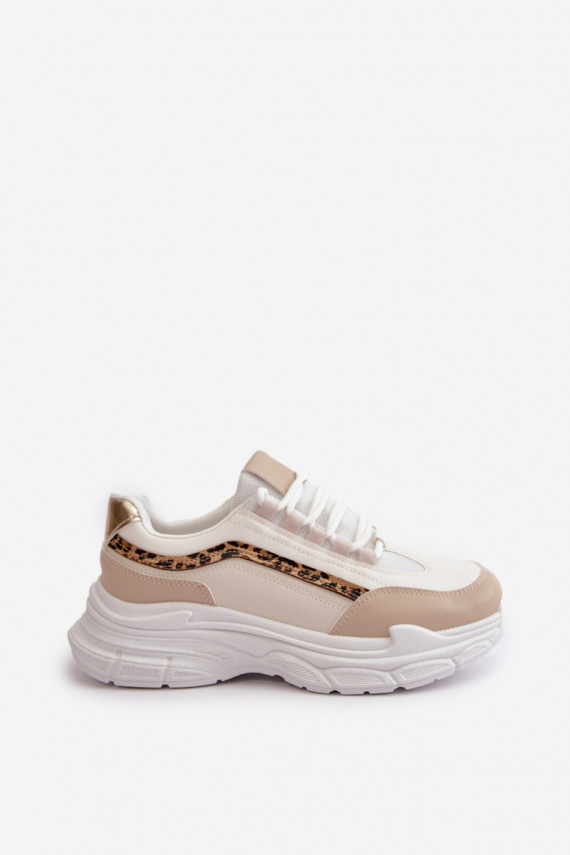 Sneakers modeļa apavi sporta apavi Sievišķīgs ar masīvu zoli smilšu krāsas Lerila