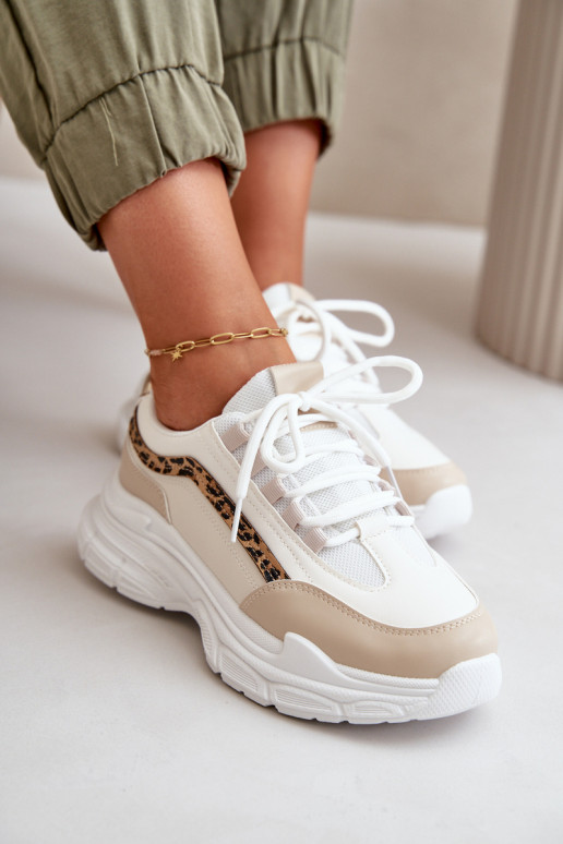 Sneakers modeļa apavi sporta apavi Sieviešu Uz biezas zoles smilšu krāsas Lerila