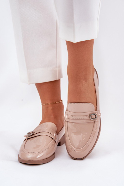 Lakoti mokasīni Sievišķīgs dekorēti ar sprādzītēm smilšu krāsas Mollan