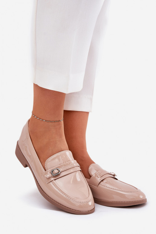 Lakoti mokasīni Sievišķīgs dekorēti ar sprādzītēm smilšu krāsas Mollan