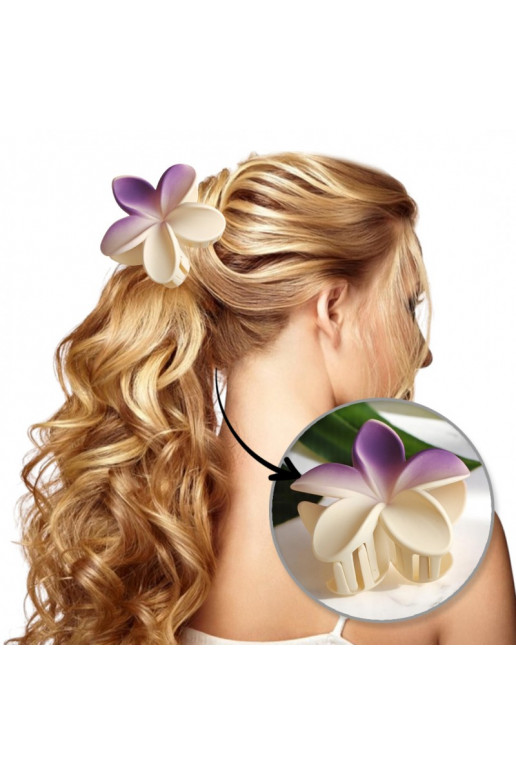 Matu sprādze Barrette XL  OMBRE matowy krēmkrāsasowy ar em 7,5 x 8cm SP402