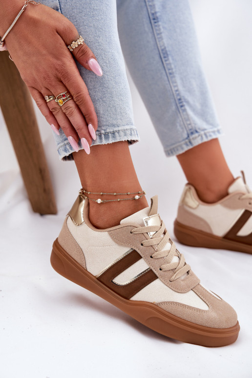 Sneakers modeļa apavi Sievišķīgs Z no eko zamšādasu smilšu krāsas Satylies