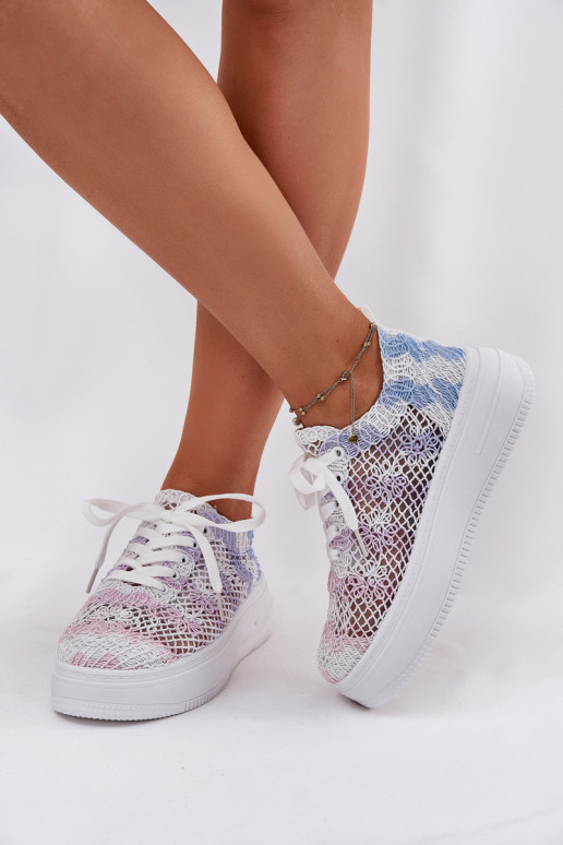 Sneakers modeļa apavi Sievišķīgs ar platformu Z Szydełkową Cholewką Dažādu krāsu Mirietto