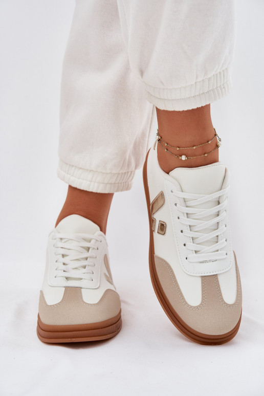 Sneakers modeļa apavi Sievišķīgs Eko Āda baltas krāsas Micca
