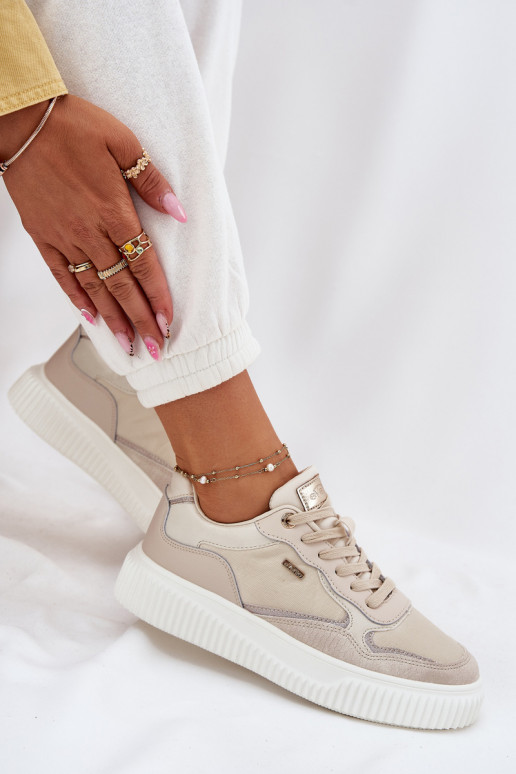 Āda Sneakers modeļa apavi Sievišķīgs ar platformu smilšu krāsas Velarria