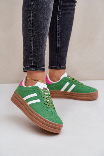 Sneakers modeļa apavi Sievišķīgs ar platformu Zaļas krāsas Egelia 2
