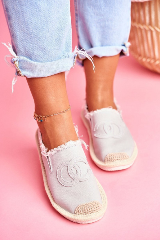 Klasiska modeļa Sievišķīgs espadrilles Pelēkas krāsas Flaure
