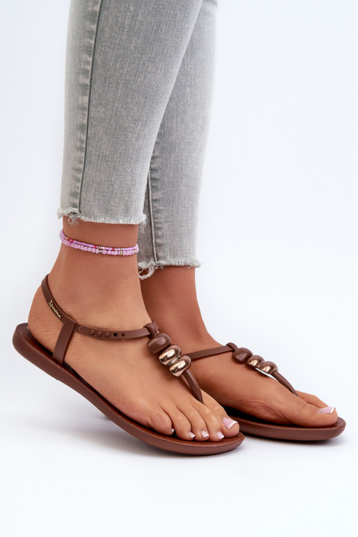 Sievišķīgs līdzenas zoles basenes modernas iešļūcenes 83507 Ipanema Class Blown Up Sandal Fem brūnas krāsas