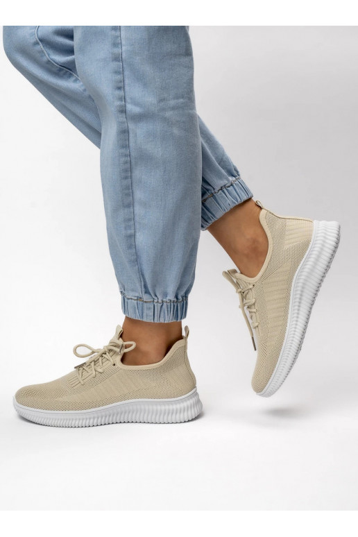 Sievišķīgs Sneakers modeļa apavi LINA BEIGE Codzienna Lekkość i Naturalny Styl