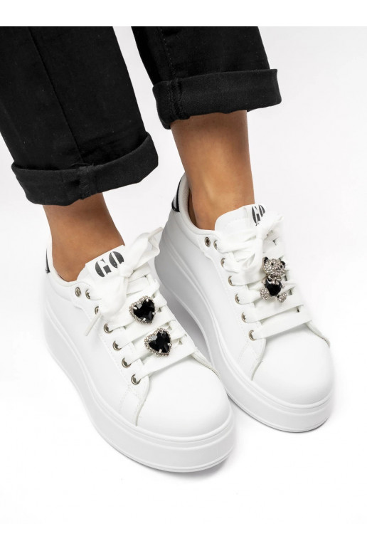 Sievišķīgs Sneakers modeļa apavi GLAM BEAR White/Black