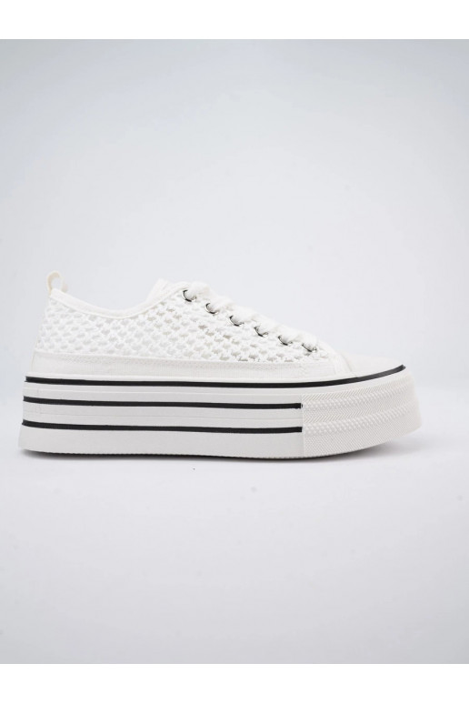 Sneakers modeļa apavi Eleganto baltas krāsas