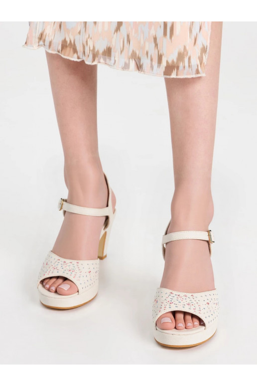 Sieviešu basenes ar papēdi NIGHT ELEGANCE BEIGE