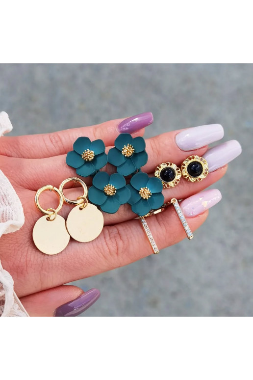 Stilīgi auskari  ar czarnym oczkiem