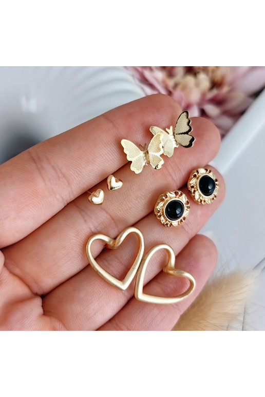 Stilīgi auskari  ar czarnym oczkiem