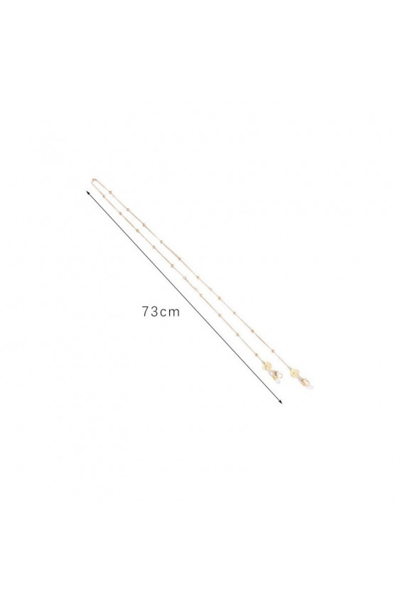 Ķēde brillēmcienki zelts  cyrkonie 68cm LDK17